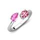4 - Afra 1.75 ctw Pink Sapphire Pear Shape (7x5 mm) & Pink Tourmaline Oval Shape (7x5 mm) Toi Et Moi Engagement Ring 