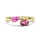 1 - Afra 1.75 ctw Pink Sapphire Pear Shape (7x5 mm) & Pink Tourmaline Oval Shape (7x5 mm) Toi Et Moi Engagement Ring 