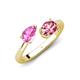 4 - Afra 1.75 ctw Pink Sapphire Pear Shape (7x5 mm) & Pink Tourmaline Oval Shape (7x5 mm) Toi Et Moi Engagement Ring 