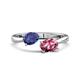 1 - Afra 1.45 ctw Iolite Pear Shape (7x5 mm) & Pink Tourmaline Oval Shape (7x5 mm) Toi Et Moi Engagement Ring 
