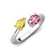 4 - Afra 1.75 ctw Yellow Sapphire Pear Shape (7x5 mm) & Pink Tourmaline Oval Shape (7x5 mm) Toi Et Moi Engagement Ring 