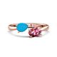 1 - Afra 1.75 ctw Blue Sapphire Pear Shape (7x5 mm) & Pink Tourmaline Oval Shape (7x5 mm) Toi Et Moi Engagement Ring 