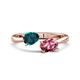 1 - Afra 1.70 ctw London Blue Topaz Pear Shape (7x5 mm) & Pink Tourmaline Oval Shape (7x5 mm) Toi Et Moi Engagement Ring 