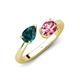 4 - Afra 1.70 ctw London Blue Topaz Pear Shape (7x5 mm) & Pink Tourmaline Oval Shape (7x5 mm) Toi Et Moi Engagement Ring 