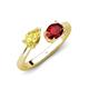 4 - Afra 1.85 ctw Yellow Sapphire Pear Shape (7x5 mm) & Red Garnet Oval Shape (7x5 mm) Toi Et Moi Engagement Ring 