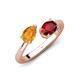 4 - Afra 1.60 ctw Citrine Pear Shape (7x5 mm) & Red Garnet Oval Shape (7x5 mm) Toi Et Moi Engagement Ring 