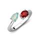 4 - Afra 1.30 ctw Opal Pear Shape (7x5 mm) & Red Garnet Oval Shape (7x5 mm) Toi Et Moi Engagement Ring 