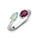 4 - Afra 1.35 ctw Opal Pear Shape (7x5 mm) & Rhodolite Garnet Oval Shape (7x5 mm) Toi Et Moi Engagement Ring 