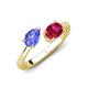 4 - Afra 1.65 ctw Tanzanite Pear Shape (7x5 mm) & Ruby Oval Shape (7x5 mm) Toi Et Moi Engagement Ring 