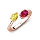 4 - Afra 1.80 ctw Yellow Sapphire Pear Shape (7x5 mm) & Ruby Oval Shape (7x5 mm) Toi Et Moi Engagement Ring 