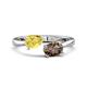 1 - Afra 1.65 ctw Yellow Sapphire Pear Shape (7x5 mm) & Smoky Quartz Oval Shape (7x5 mm) Toi Et Moi Engagement Ring 