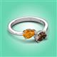 3 - Afra 1.40 ctw Citrine Pear Shape (7x5 mm) & Smoky Quartz Oval Shape (7x5 mm) Toi Et Moi Engagement Ring 