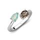 4 - Afra 1.10 ctw Opal Pear Shape (7x5 mm) & Smoky Quartz Oval Shape (7x5 mm) Toi Et Moi Engagement Ring 