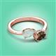 3 - Afra 1.10 ctw Opal Pear Shape (7x5 mm) & Smoky Quartz Oval Shape (7x5 mm) Toi Et Moi Engagement Ring 