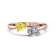 1 - Afra 1.75 ctw Yellow Sapphire Pear Shape (7x5 mm) & Moissanite Oval Shape (7x5 mm) Toi Et Moi Engagement Ring 