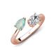 4 - Afra 1.20 ctw Opal Pear Shape (7x5 mm) & Moissanite Oval Shape (7x5 mm) Toi Et Moi Engagement Ring 