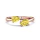 1 - Afra 1.90 ctw Yellow Sapphire Pear Shape (7x5 mm) & Yellow Sapphire Oval Shape (7x5 mm) Toi Et Moi Engagement Ring 