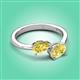 3 - Afra 1.90 ctw Yellow Sapphire Pear Shape (7x5 mm) & Yellow Sapphire Oval Shape (7x5 mm) Toi Et Moi Engagement Ring 