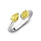 4 - Afra 1.90 ctw Yellow Sapphire Pear Shape (7x5 mm) & Yellow Sapphire Oval Shape (7x5 mm) Toi Et Moi Engagement Ring 
