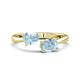 1 - Afra 1.32 ctw Aquamarine Pear Shape (7x5 mm) & Aquamarine Oval Shape (7x5 mm) Toi Et Moi Engagement Ring 