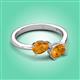 3 - Afra 1.37 ctw Citrine Pear Shape (7x5 mm) & Citrine Oval Shape (7x5 mm) Toi Et Moi Engagement Ring 