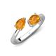 4 - Afra 1.37 ctw Citrine Pear Shape (7x5 mm) & Citrine Oval Shape (7x5 mm) Toi Et Moi Engagement Ring 