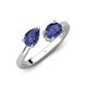 4 - Afra 1.27 ctw Iolite Pear Shape (7x5 mm) & Iolite Oval Shape (7x5 mm) Toi Et Moi Engagement Ring 