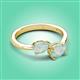 3 - Afra 0.85 ctw Opal Pear Shape (7x5 mm) & Opal Oval Shape (7x5 mm) Toi Et Moi Engagement Ring 