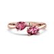 1 - Afra 1.55 ctw Pink Tourmaline Pear Shape (7x5 mm) & Pink Tourmaline Oval Shape (7x5 mm) Toi Et Moi Engagement Ring 