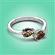 3 - Afra 1.40 ctw Smoky Quartz Pear Shape (7x5 mm) & Smoky Quartz Oval Shape (7x5 mm) Toi Et Moi Engagement Ring 