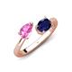 4 - Afra 1.80 ctw Pink Sapphire Pear Shape (7x5 mm) & Blue Sapphire Oval Shape (7x5 mm) Toi Et Moi Engagement Ring 