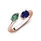 4 - Afra 1.76 ctw Lab Created Alexandrite Pear Shape (7x5 mm) & Blue Sapphire Oval Shape (7x5 mm) Toi Et Moi Engagement Ring 