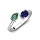 4 - Afra 1.76 ctw Lab Created Alexandrite Pear Shape (7x5 mm) & Blue Sapphire Oval Shape (7x5 mm) Toi Et Moi Engagement Ring 