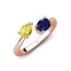 4 - Afra 1.80 ctw Yellow Sapphire Pear Shape (7x5 mm) & Blue Sapphire Oval Shape (7x5 mm) Toi Et Moi Engagement Ring 