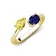 4 - Afra 1.80 ctw Yellow Sapphire Pear Shape (7x5 mm) & Blue Sapphire Oval Shape (7x5 mm) Toi Et Moi Engagement Ring 
