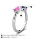 5 - Afra 1.80 ctw Pink Sapphire Pear Shape (7x5 mm) & Blue Sapphire Oval Shape (7x5 mm) Toi Et Moi Engagement Ring 