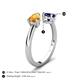 5 - Afra 1.55 ctw Citrine Pear Shape (7x5 mm) & Blue Sapphire Oval Shape (7x5 mm) Toi Et Moi Engagement Ring 