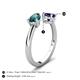 5 - Afra 1.75 ctw London Blue Topaz Pear Shape (7x5 mm) & Blue Sapphire Oval Shape (7x5 mm) Toi Et Moi Engagement Ring 