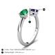 5 - Afra 1.70 ctw Emerald Pear Shape (7x5 mm) & Blue Sapphire Oval Shape (7x5 mm) Toi Et Moi Engagement Ring 