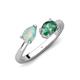 4 - Afra 1.51 ctw Opal Pear Shape (7x5 mm) & Lab Created Alexandrite Oval Shape (7x5 mm) Toi Et Moi Engagement Ring 