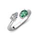 4 - Afra 2.06 ctw White Sapphire Pear Shape (7x5 mm) & Lab Created Alexandrite Oval Shape (7x5 mm) Toi Et Moi Engagement Ring 
