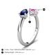 5 - Afra 1.90 ctw Blue Sapphire Pear Shape (7x5 mm) & Pink Sapphire Oval Shape (7x5 mm) Toi Et Moi Engagement Ring 