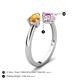 5 - Afra 1.65 ctw Citrine Pear Shape (7x5 mm) & Pink Sapphire Oval Shape (7x5 mm) Toi Et Moi Engagement Ring 