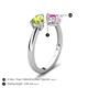 5 - Afra 1.80 ctw Peridot Pear Shape (7x5 mm) & Pink Sapphire Oval Shape (7x5 mm) Toi Et Moi Engagement Ring 