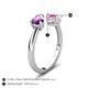 5 - Afra 1.65 ctw Amethyst Pear Shape (7x5 mm) & Pink Sapphire Oval Shape (7x5 mm) Toi Et Moi Engagement Ring 