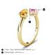 5 - Afra 1.65 ctw Citrine Pear Shape (7x5 mm) & Pink Sapphire Oval Shape (7x5 mm) Toi Et Moi Engagement Ring 