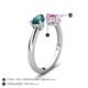 5 - Afra 1.85 ctw London Blue Topaz Pear Shape (7x5 mm) & Pink Sapphire Oval Shape (7x5 mm) Toi Et Moi Engagement Ring 