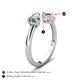 5 - Afra 1.86 ctw Lab Created Alexandrite Pear Shape (7x5 mm) & Pink Sapphire Oval Shape (7x5 mm) Toi Et Moi Engagement Ring 