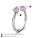 5 - Afra 1.85 ctw Moissanite Pear Shape (7x5 mm) & Pink Sapphire Oval Shape (7x5 mm) Toi Et Moi Engagement Ring 