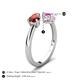 5 - Afra 1.90 ctw Red Garnet Pear Shape (7x5 mm) & Pink Sapphire Oval Shape (7x5 mm) Toi Et Moi Engagement Ring 